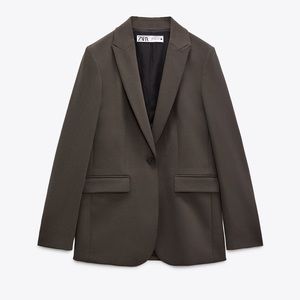 Zara Straight Fit Single Button Blazer